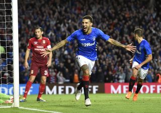 Connor Goldson scored against Russian outfit Ufa to help Rangers qualify for the Europa League group stages