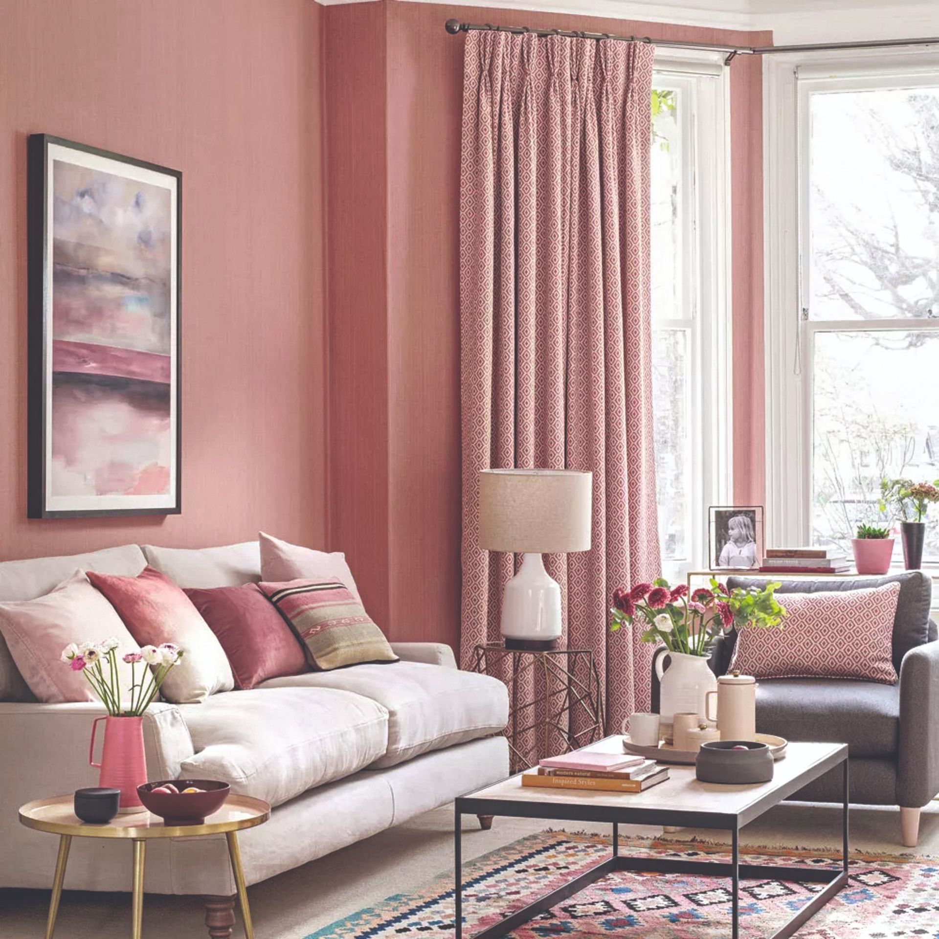 Pink living room ideas to inject your lounge with this new neutral ...