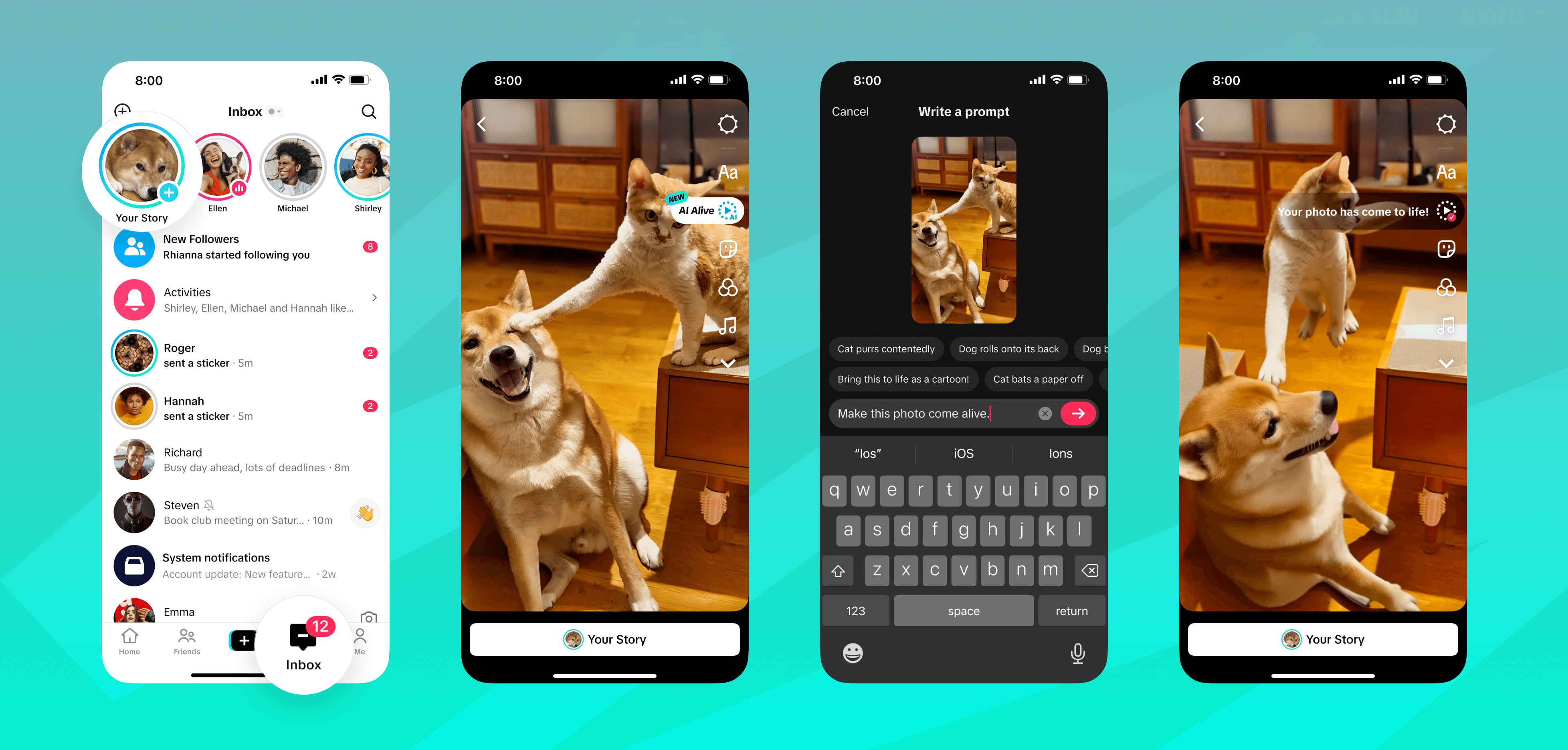 TikTok AI filter screenshots