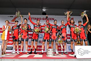 BMC Racing on the podium after winning the Eneco Tour team time trial