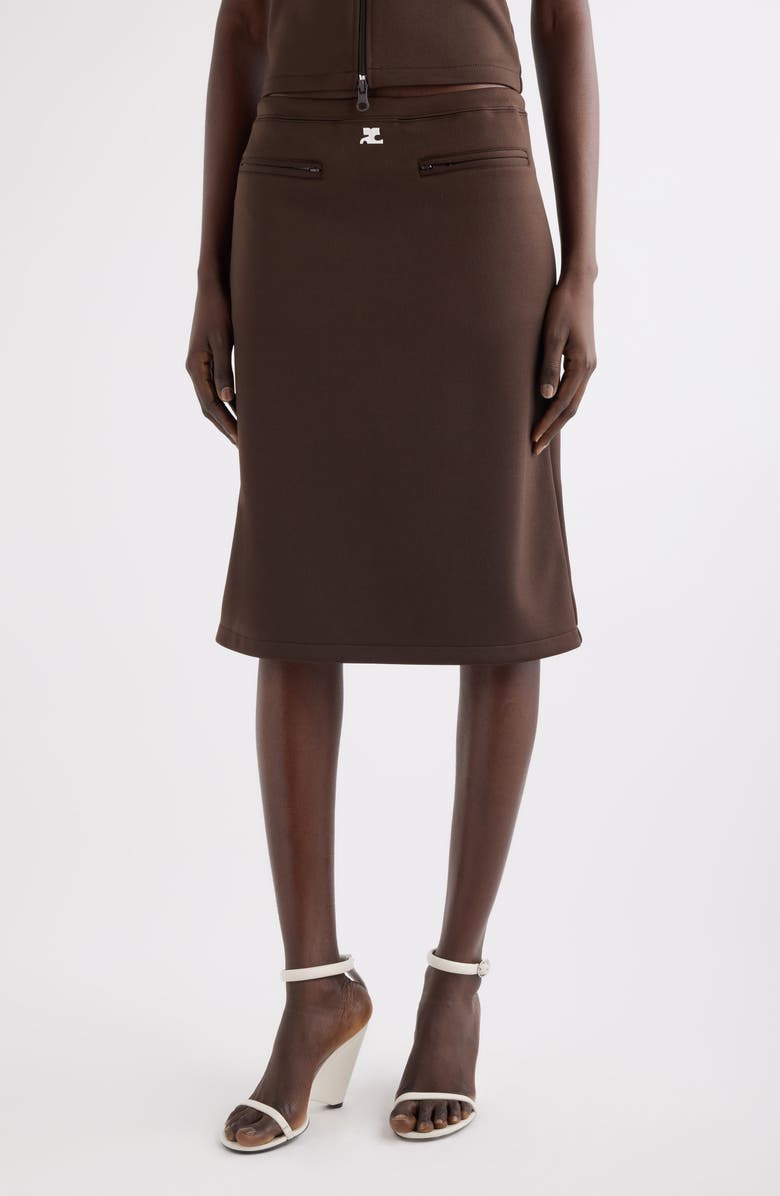 Interlock A-Line Track Midi Skirt