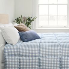 Nightlark blue gingham coverless duvet