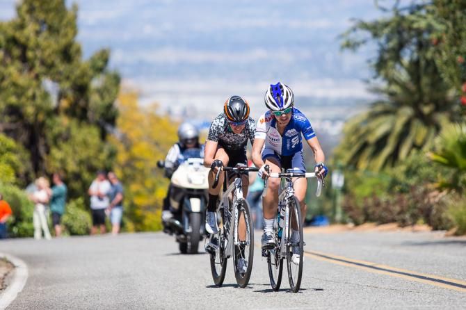 Sharon Laws (United Healthcare) on her way to winning the KOM competition