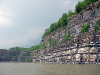 The Newark Rift Basin in Pennsylvania shows the type of lake level sediment cycles that helped scientists track planetary motion.