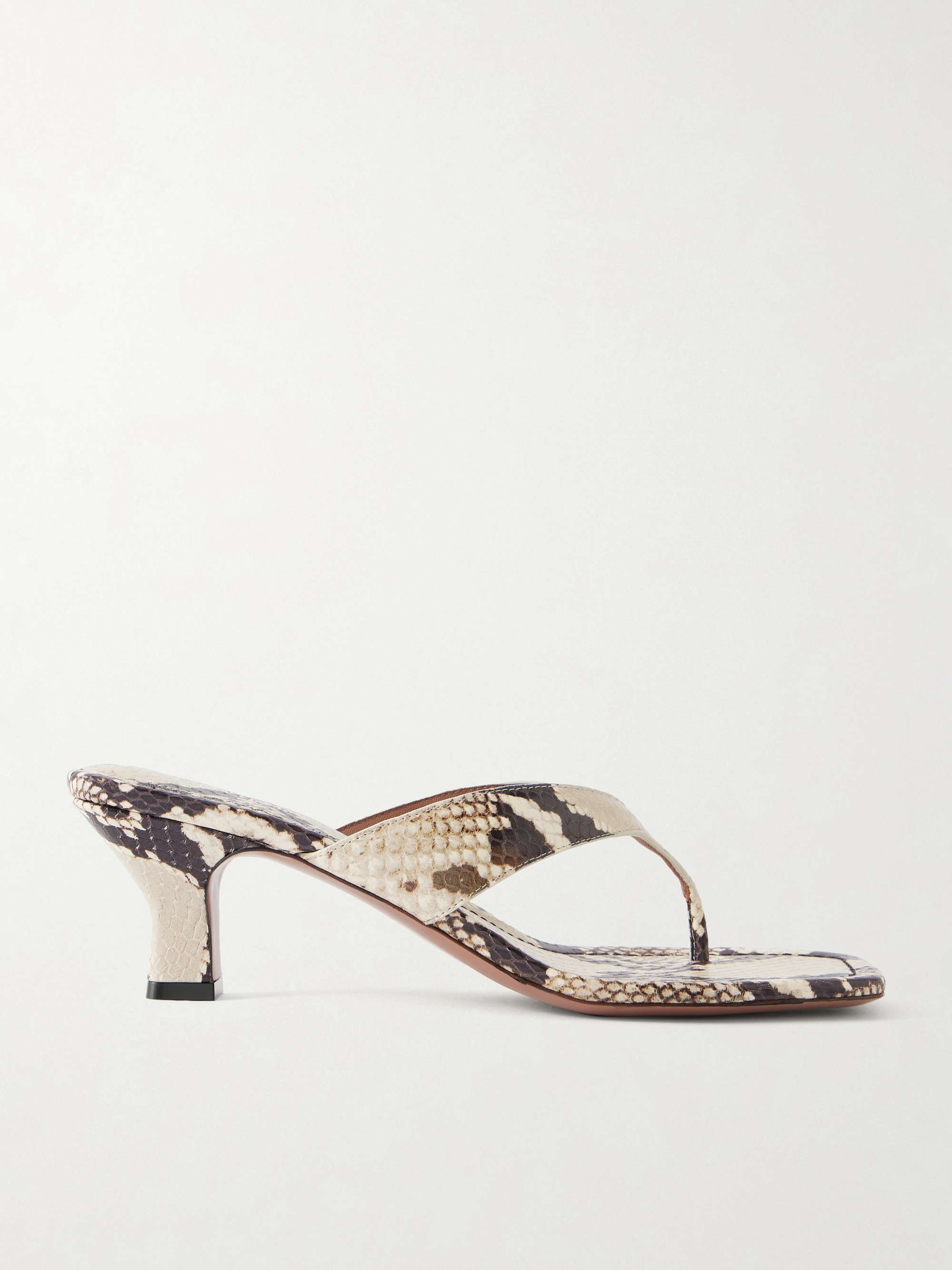 Portofino 50 Snake-Effect Leather Mule