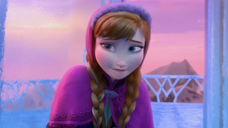Anna looking nervous in Frozen.
