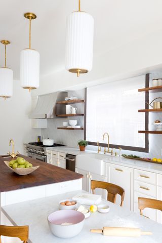 split-level kitchen island by Amy Sklar Design