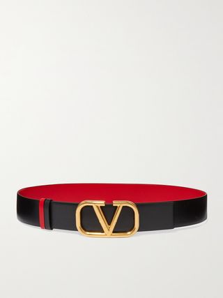 Valentino Garavani Vlogo Reversible Leather Belt