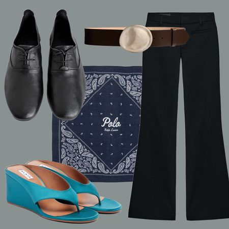 collage of spring fashion items