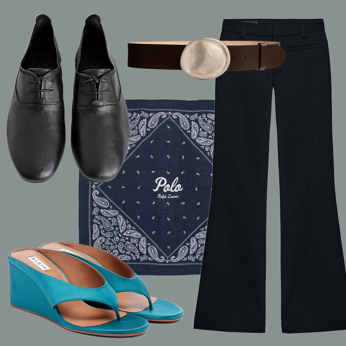 collage of spring fashion items