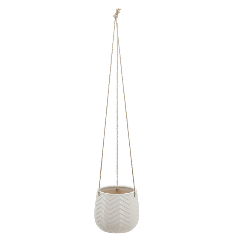 Joss &amp;amp; Main Neutral Textured Ceramic Hanging Planter &amp;amp; Reviews | Wayfair