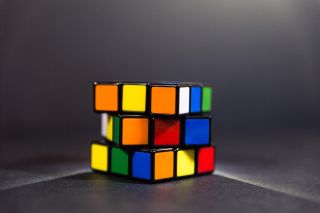 A rubik's cube unsolved.