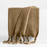 Cozy Fringe Camel Tan Throw Blanket