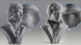 Comparison between SLA and DLP printers using a bust of Sherlock