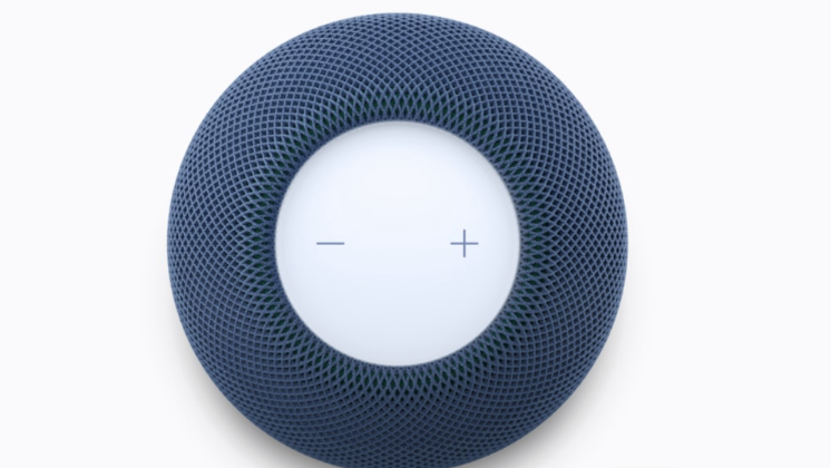 Apple HomePod Mini 2 in navy blue on a white background