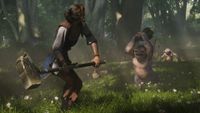 A character battles a goblin in Fable 4