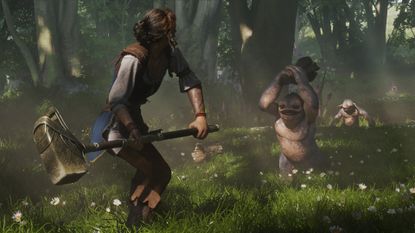 A character battles a goblin in Fable 4