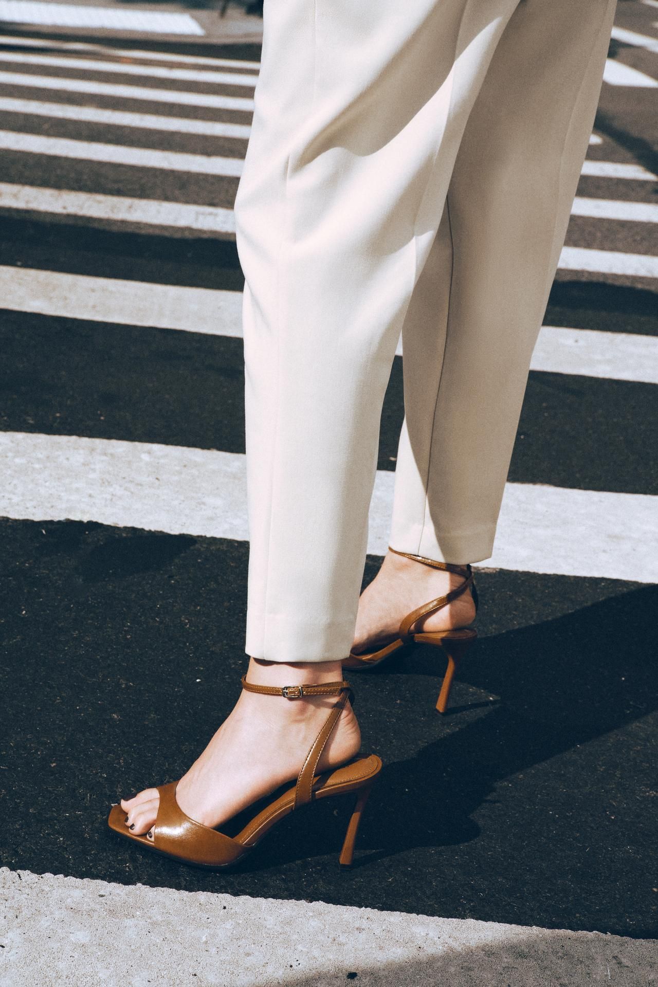 Patent-Finish High-Heel Sandals