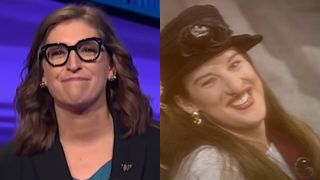 Mayim Bialik on Jeopardy! and Melanie Hutsell on Saturday Night Live.