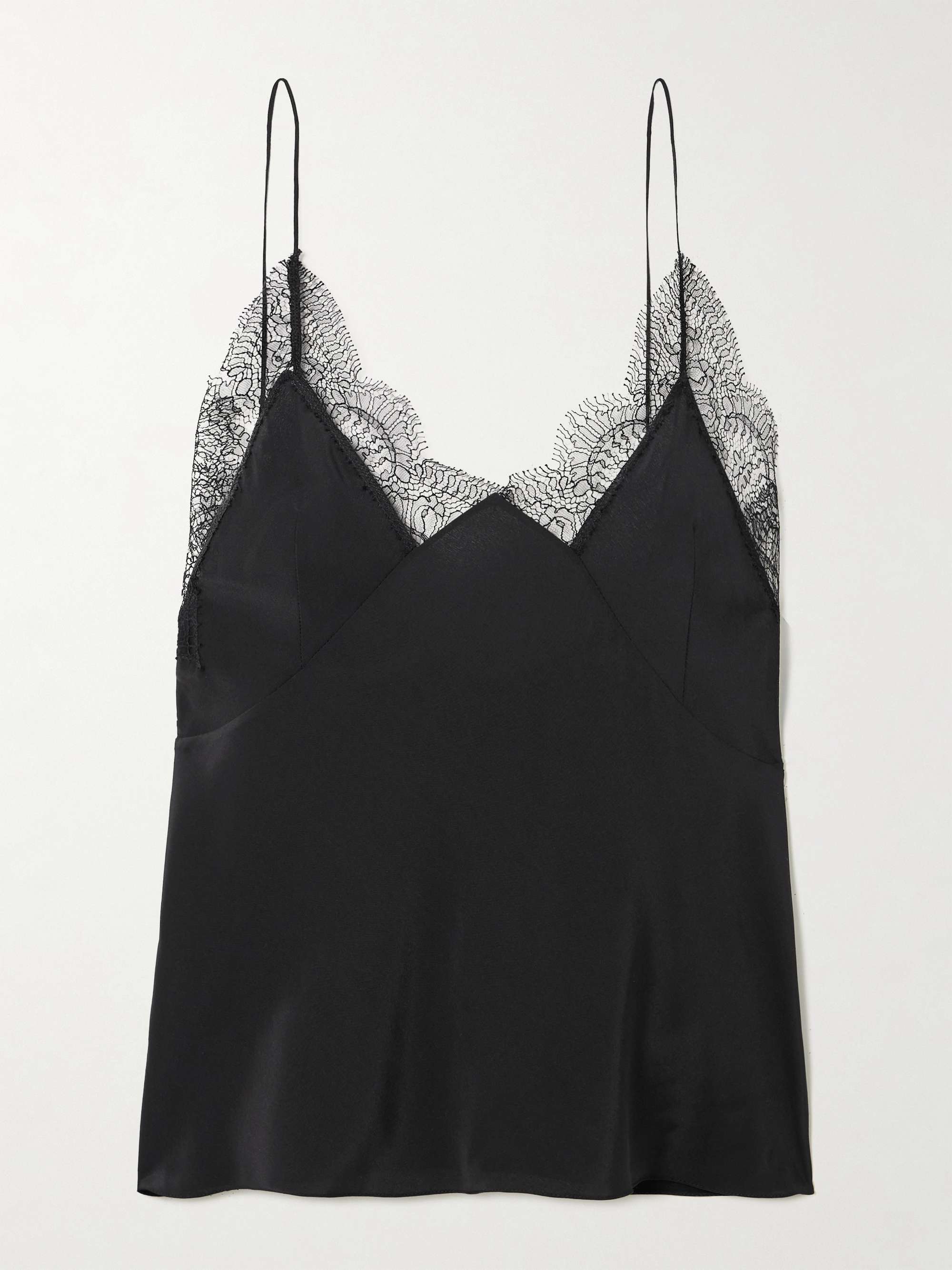 Capucines Scalloped Lace-Trimmed Silk Crepe De Chine Camisole