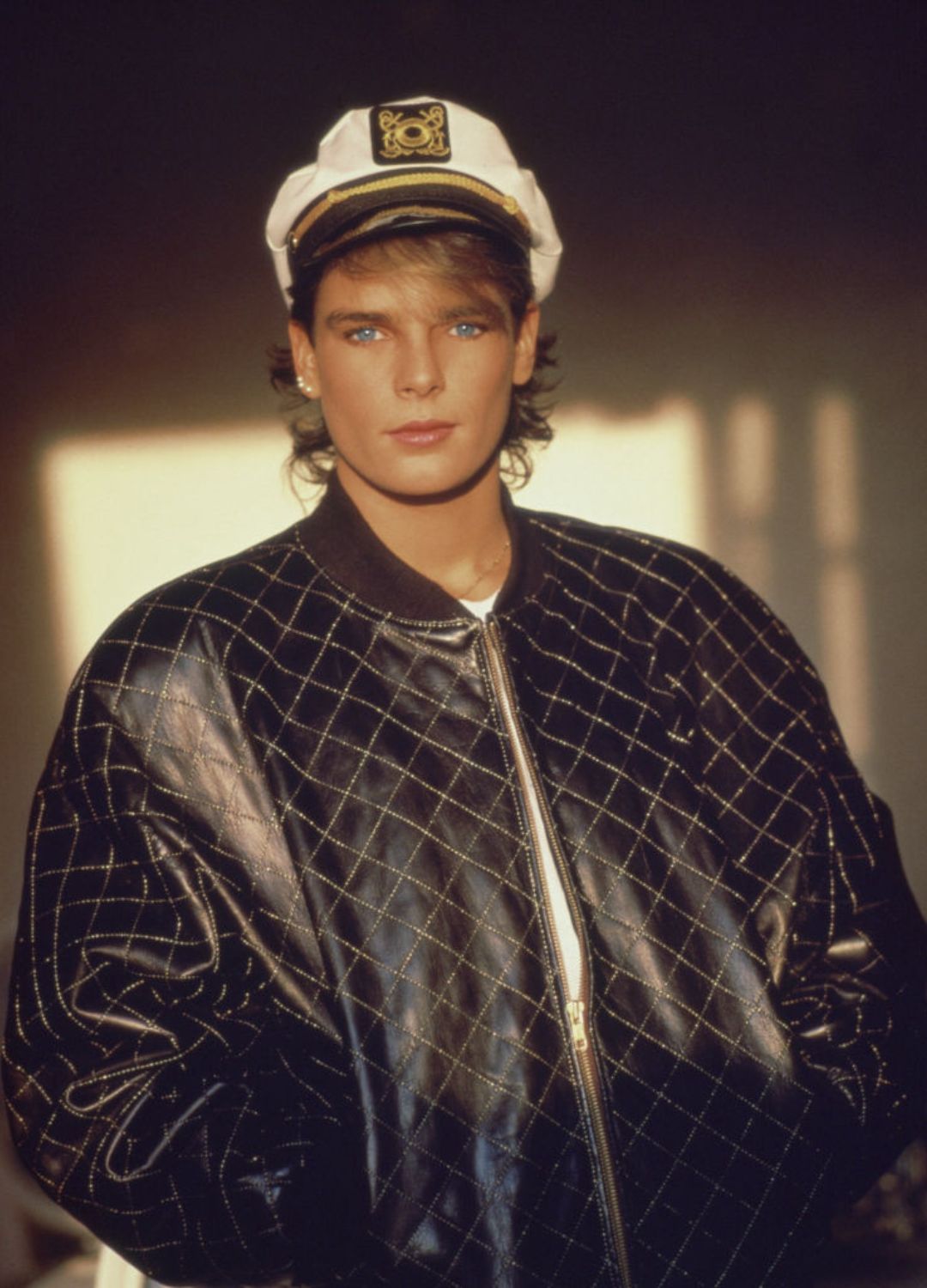 Princess St&amp;eacute;phanie of Monaco in a boxy leather jacket and captain&#039;s hat