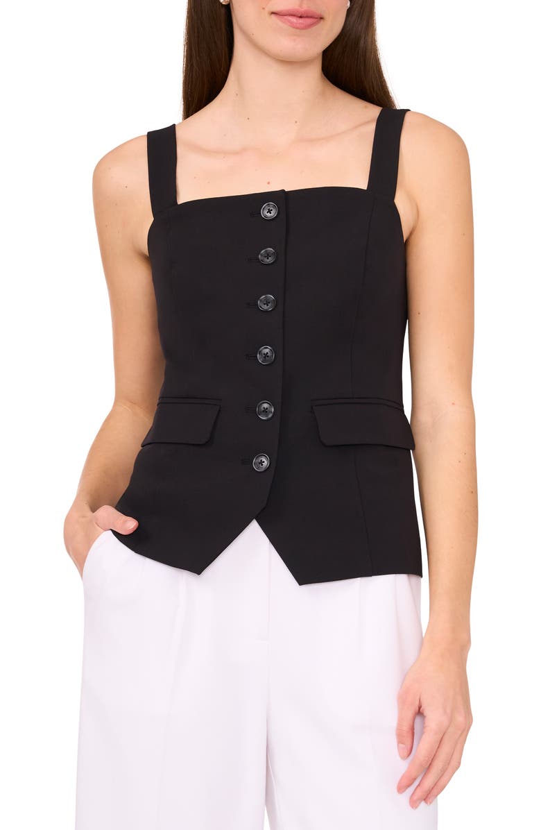 Sleeveless Button-Up Bustier Top