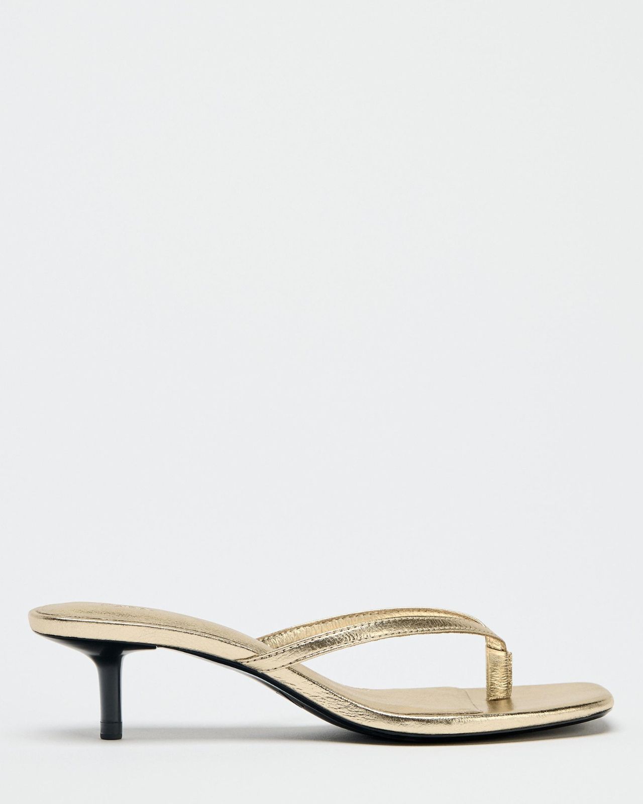 Zara Metallic Kitten Heel Sandals