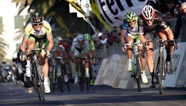 Cancellara and Gerrans go to the line side-by-side, but it was Gerrans who pulled through.