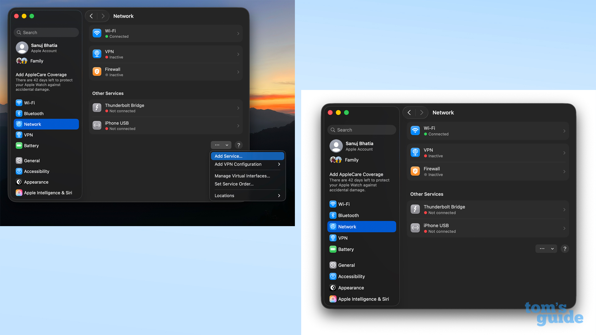 Wi-Fi tethering set-up for Android on macOS
