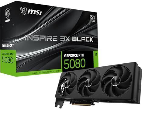 Msi Gaming Rtx 5080 16g Inspire 3x Oc Black Graphics Card