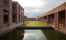 view of brick buildings and canals at Friendship Hospital in Bangladesh by Kashef Chowdhury/Urbana