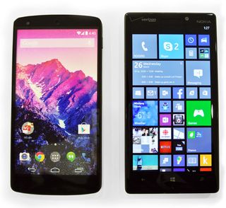 Nexus 5 (left) and Lumia Icon (right)