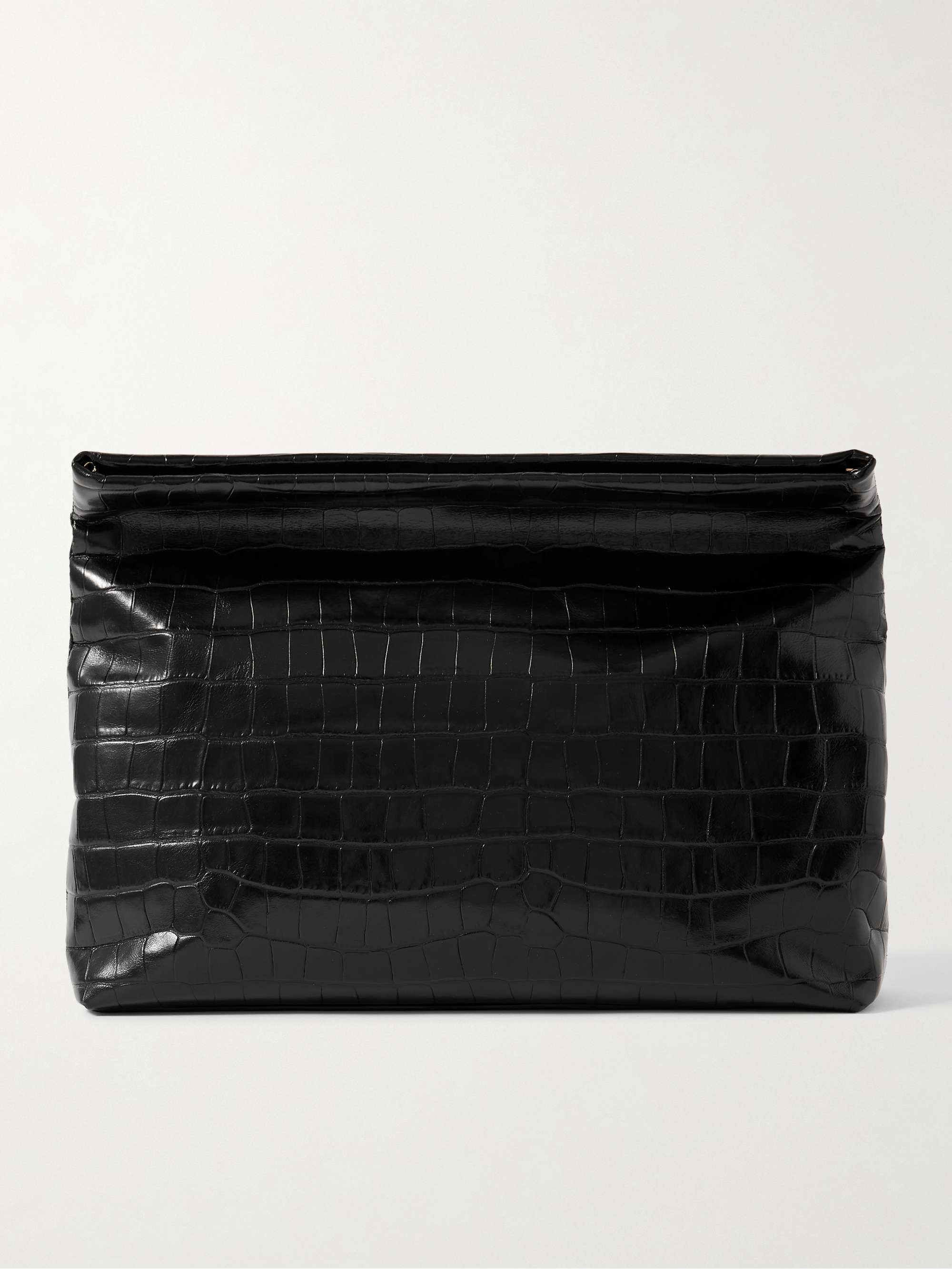 Jerry Croc-Effect Leather Clutch