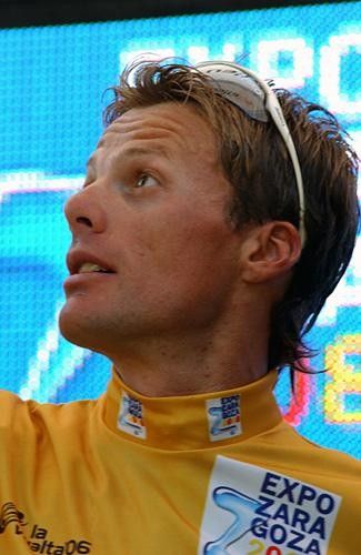 Danilo Di Luca (Liquigas) in the leader's jersey.