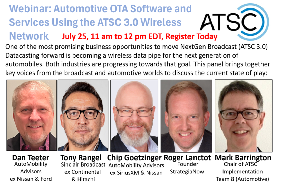 Panelists for the ATSC Automotive Implementation Team webinar