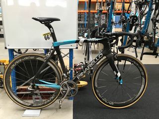 Ian Stannard's Pinarello Dogma K8-S in the Team Sky service course following Paris-Roubaix.