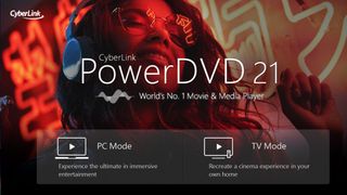 PowerDVD 21 screenshot of launch page