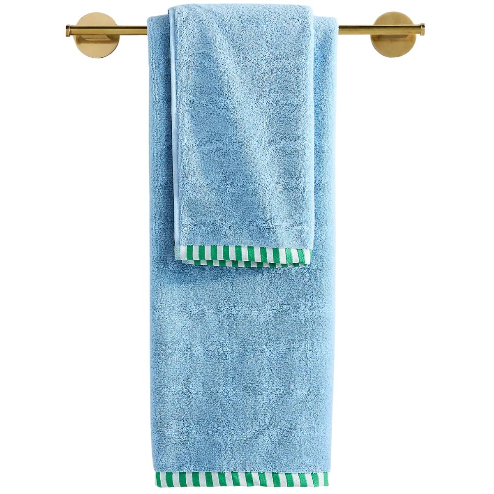 The Sloane Stripe Trim Soft Cotton Towel
