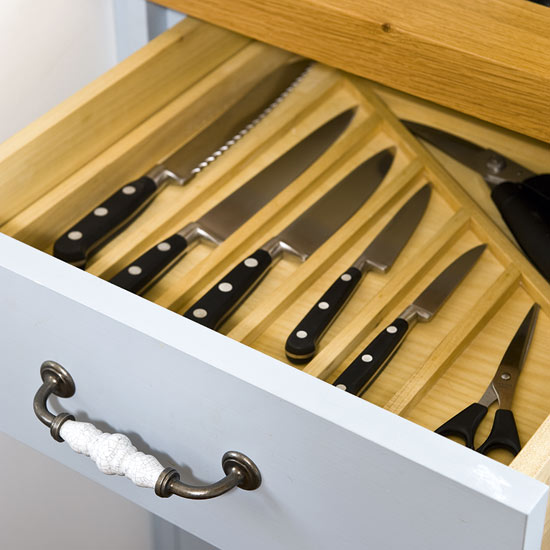 kitchen with storage for knives