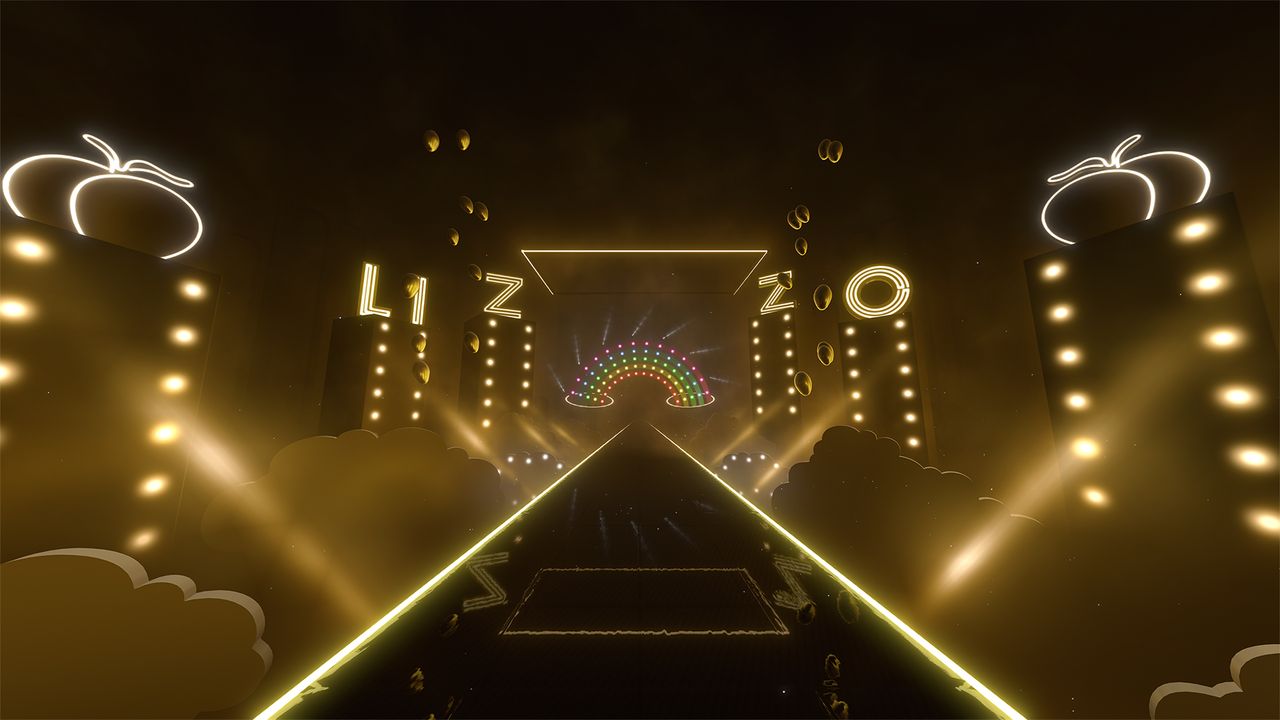 Screenshot of a Lizzo song in Beat Saber
