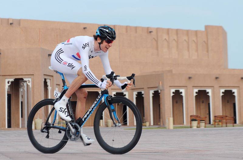 British champion Bradley Wiggins during the 2011 Tour of Qatar prologue