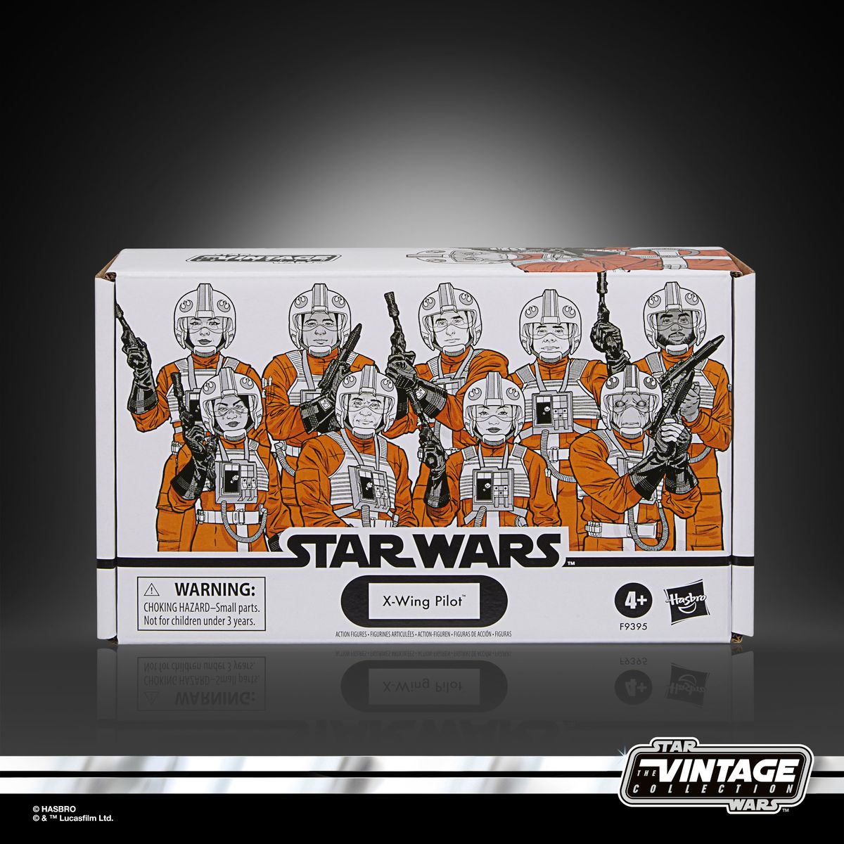 Star Wars The Vintage Collection action figures on a gray background, with a logo along the bottom of the image
