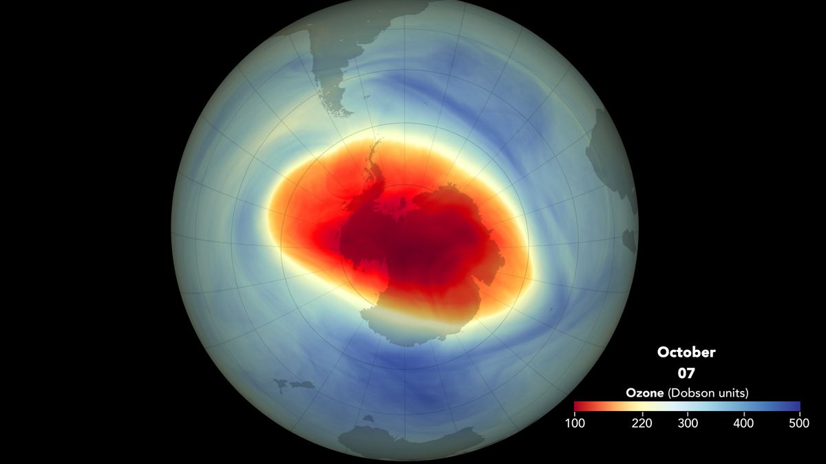 See how the huge ozone hole over Antarctica has grown in 2021 in this NASA video