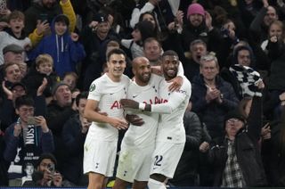 Lucas Moura celebrates