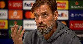 Liverpool manager Jurgen Klopp during a press conference ahead of their UEFA Champions League round of 16 match against Real Madrid at Anfield on February 20, 2023 in Liverpool, England.