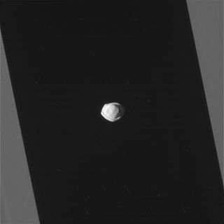 Saturn's moon Pan, as seen by NASA’s Cassini spacecraft during a flyby on March 7, 2017.