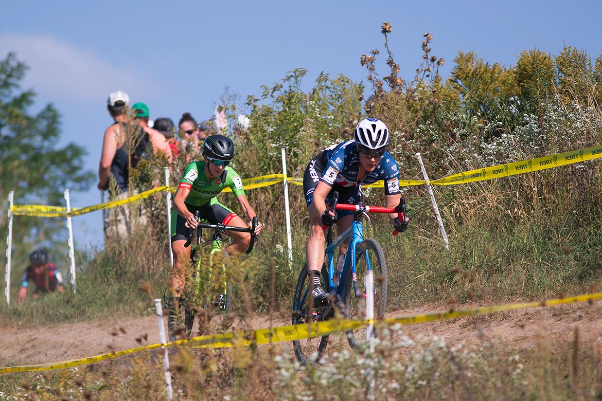 US champion Katie Compton out on course