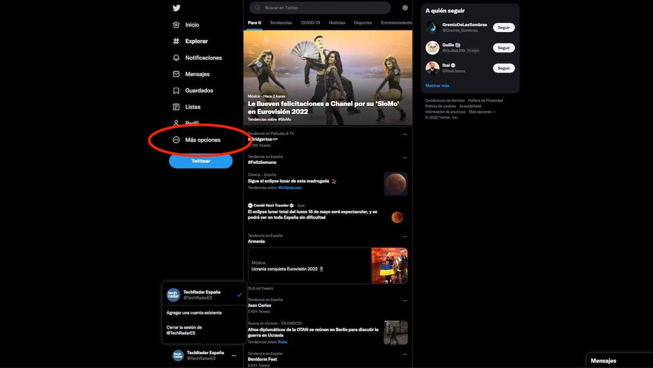 Cambiar contraseña de Twitter