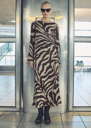 Zebra-Print Flared Dress - Women | Mango Usa