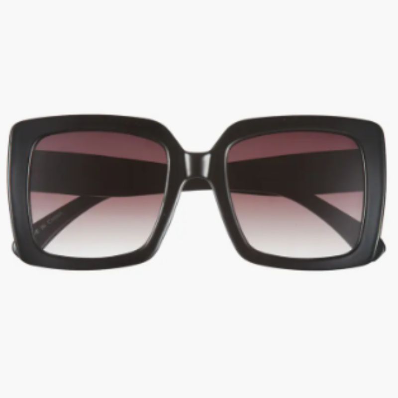 black framed sunglasses